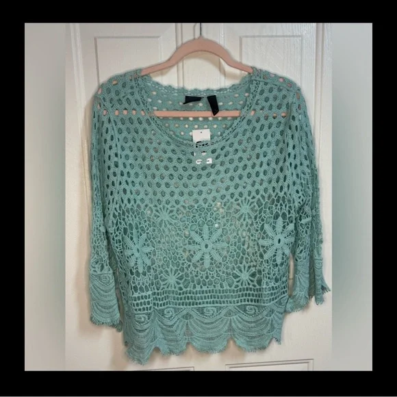 Daytrip Aqua Haze Crochet Top - Picture 3 of 4